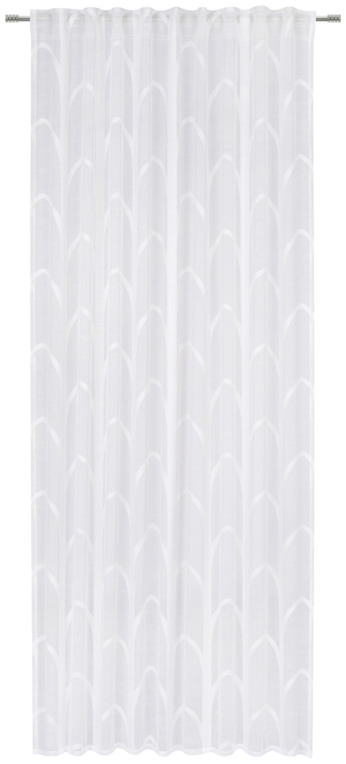 FERTIGVORHANG transparent  - Weiß, Design, Textil (140/245cm) - Esposa