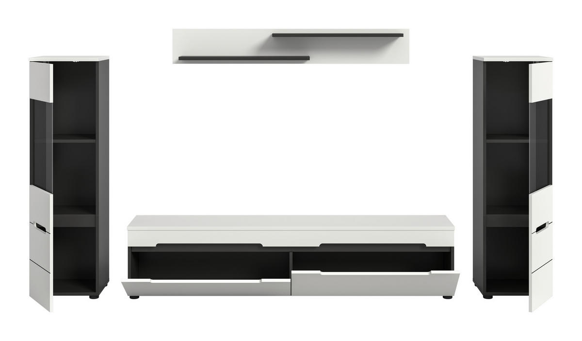 OBÝVACIA STENA biela - čierna/biela, Design, kompozitné drevo/plast (272/141/33cm) - Livetastic