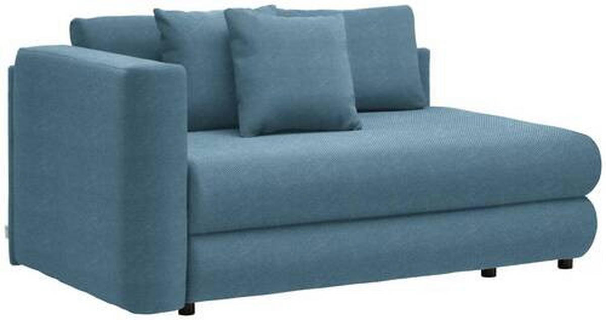 RÉCAMIERE Blau Flachgewebe  - Blau/Schwarz, Design, Kunststoff/Textil (171/71-88/93cm) - Cantus