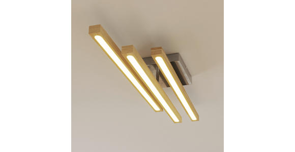 LED-DECKENLEUCHTE 100/25/12,5 cm   - Eichefarben, LIFESTYLE, Holz/Kunststoff (100/25/12,5cm) - Novel