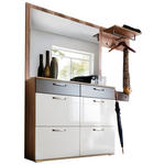 GARDEROBE 4-teilig  in 181/201/36 cm  - Eichefarben/Braun, Design, Glas/Holzwerkstoff (181/201/36cm) - Moderano