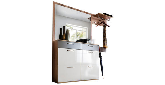 GARDEROBE 4-teilig  in 181/201/36 cm  - Eichefarben/Braun, Design, Glas/Holzwerkstoff (181/201/36cm) - Moderano