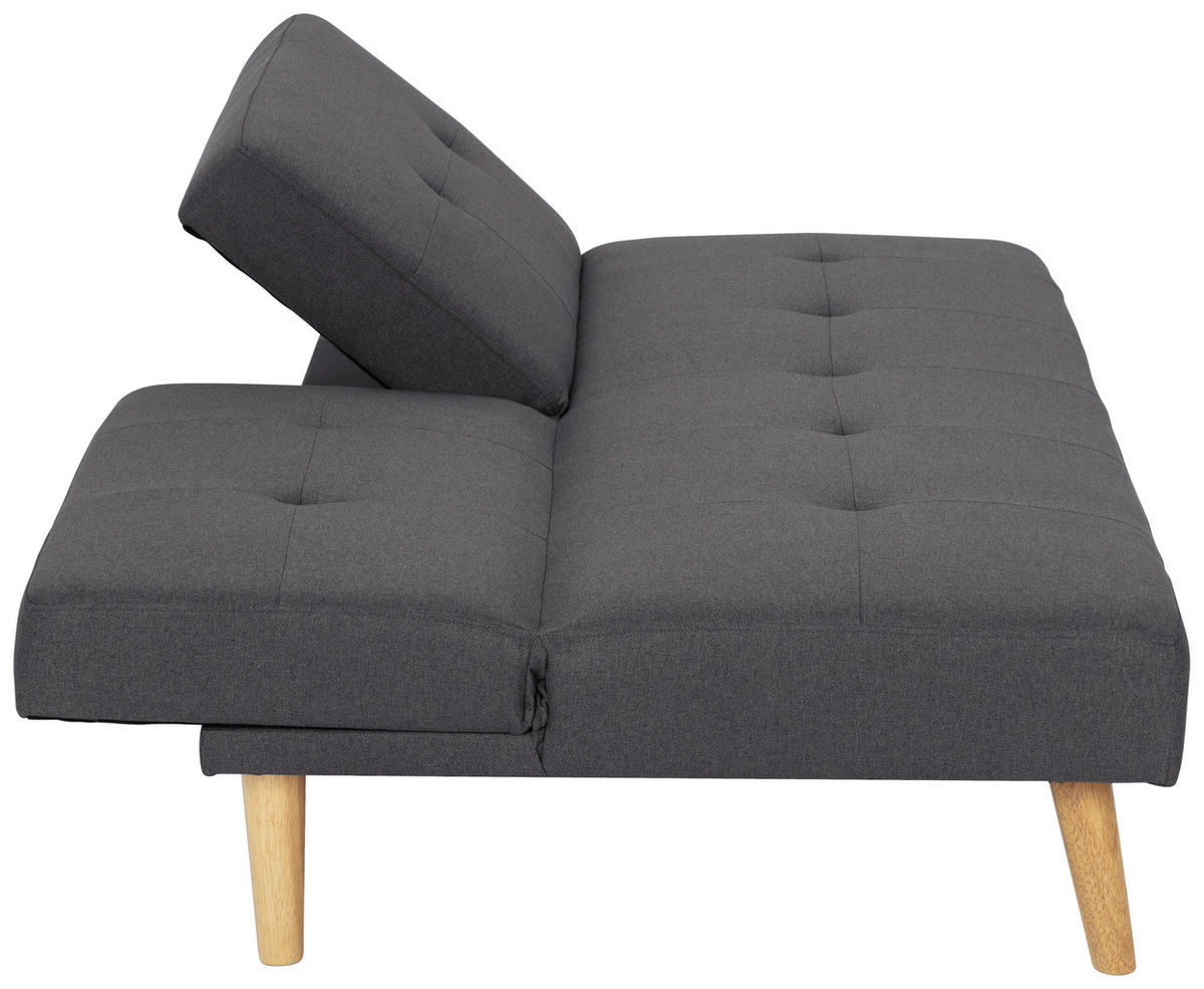 ROZKLÁDACÍ POHOVKA, textil, tmavě šedá - tmavě šedá/přírodní barvy, Basics, dřevo/textil (178/76/88cm) - MID.YOU