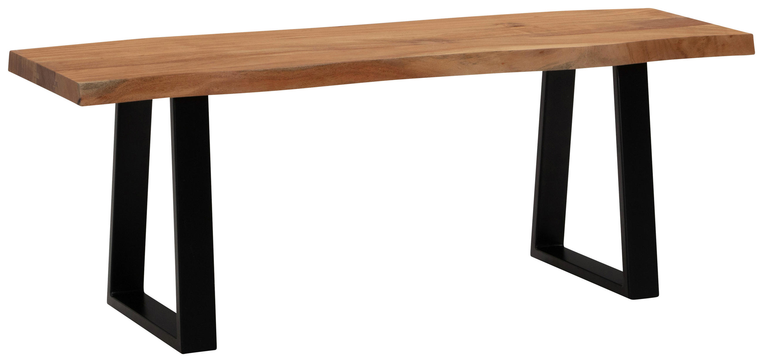 GARDEROBENBANK  - Hellbraun/Schwarz, Design, Holz/Metall (120/40/45,5cm) - MID.YOU