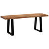 GARDEROBENBANK  - Hellbraun/Schwarz, Design, Holz/Metall (120/40/45,5cm) - MID.YOU