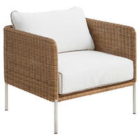 LOUNGESESSEL Naturfarben, Weiß, Edelstahlfarben Edelstahl  - Edelstahlfarben/Naturfarben, Natur, Kunststoff/Textil (75/65/75cm) - Amatio