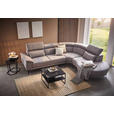 ECKSOFA in Velours Grau  - Schwarz/Grau, Design, Textil/Metall (299/264cm) - Novel