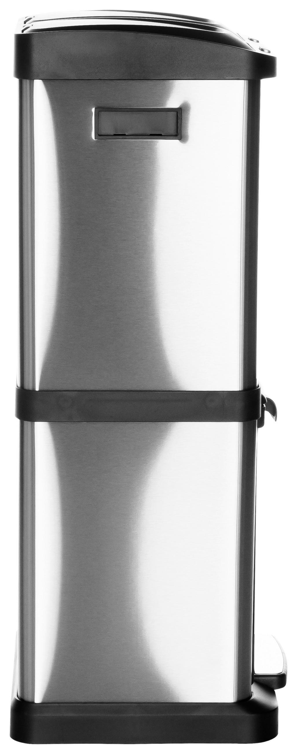 ABFALLSAMMLER 32 L  - Silberfarben/Schwarz, Basics, Kunststoff/Metall (32/78/32cm) - MID.YOU