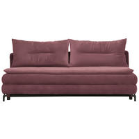 SCHLAFSOFA in Flachgewebe Dunkelrosa  - Dunkelrosa/Schwarz, MODERN, Textil/Metall (208/73/92/102cm) - Novel