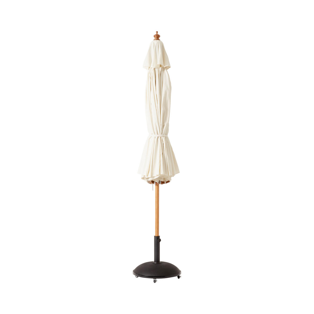 SONNENSCHIRM   - Weiß/Teakfarben, Design, Holz/Textil (300/265cm) - Livetastic