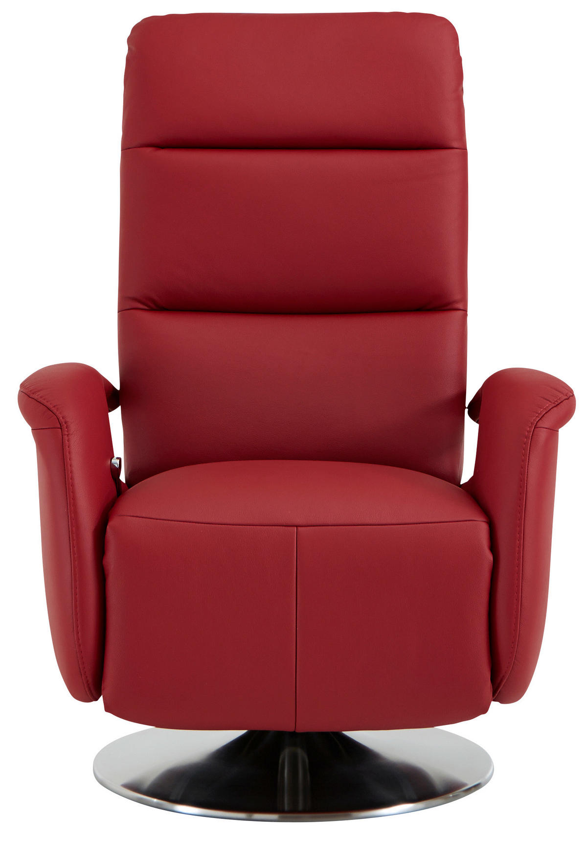 RELAXSESSEL in Leder Rot  - Edelstahlfarben/Rot, Design, Leder/Metall (84/88/110cm) - Beldomo Premium