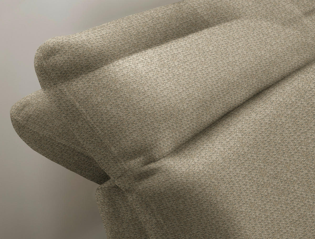 ECKSOFA in Chenille Taupe  288/179-202 cm  - Taupe/Schwarz, Design, Textil/Metall (288/179-202cm) - Stylife