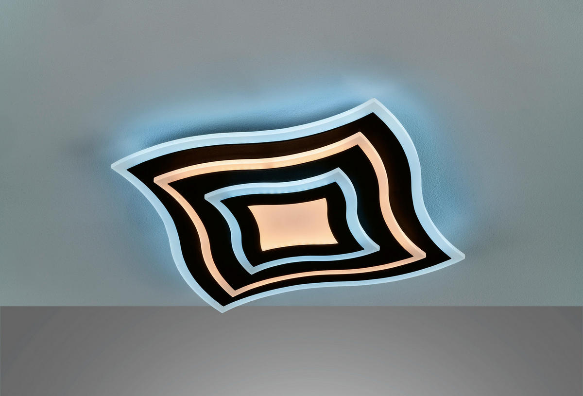 LED-TAKLAMPA Gorden 43/43/5 cm  - svart, Design, metall (43/43/5cm) - Fischer & Honsel