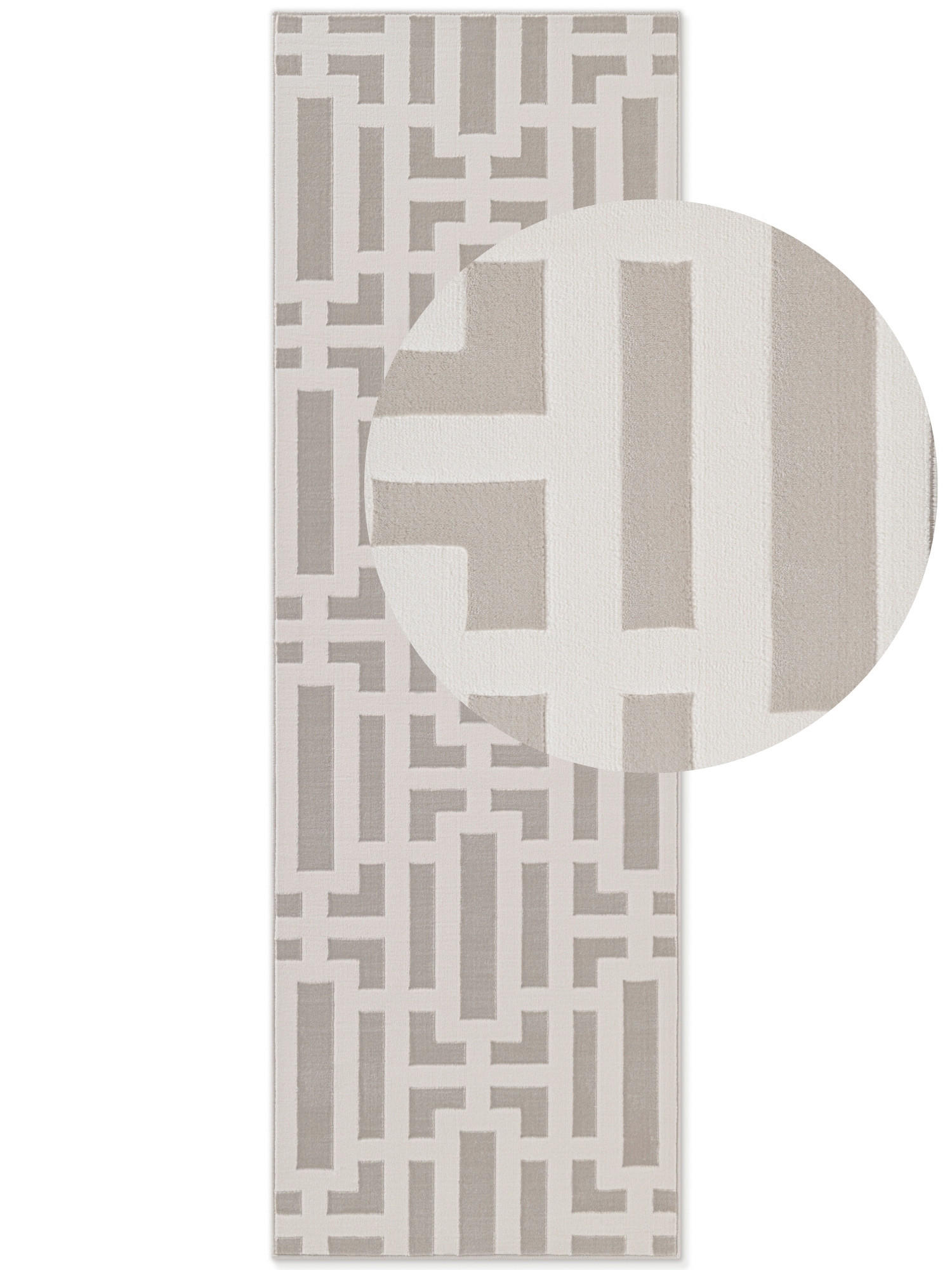 LÄUFER 80/240 cm Perles  - Creme/Grau, Design, Kunststoff (80/240cm) - Elle Decoration