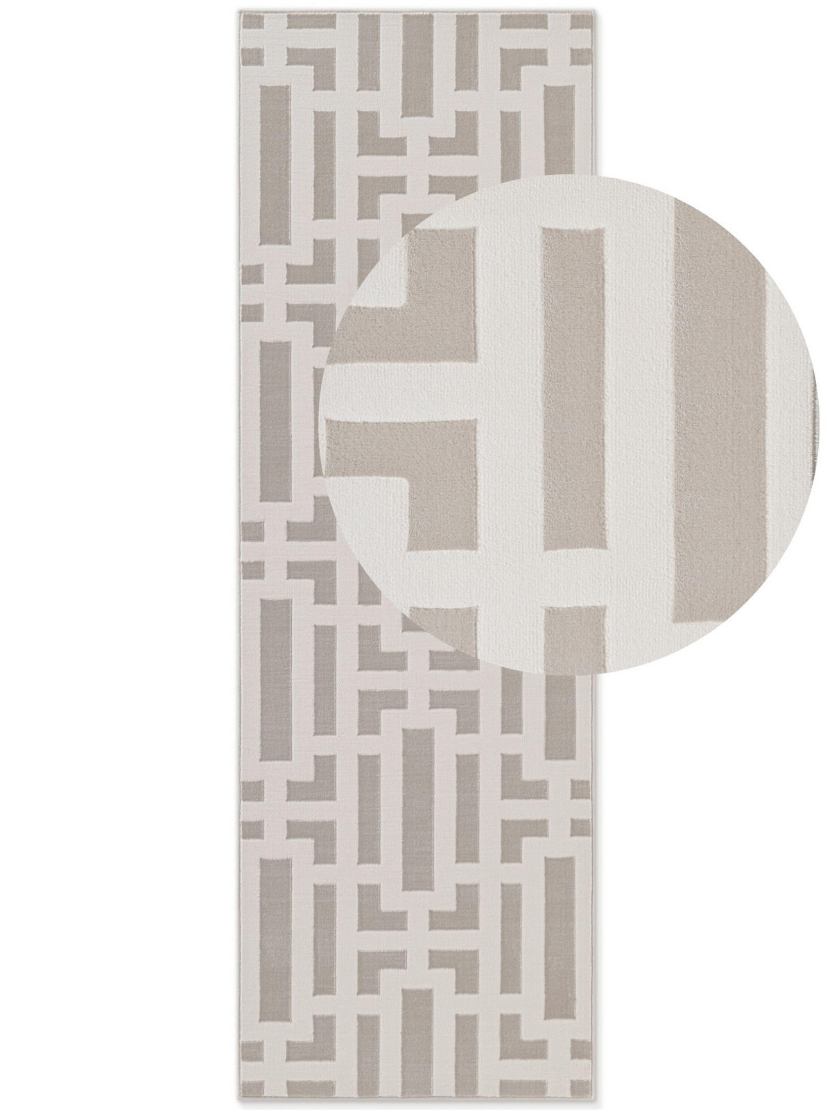 LÄUFER 80/240 cm Perles  - Creme/Grau, Design, Kunststoff (80/240cm) - Elle Decoration