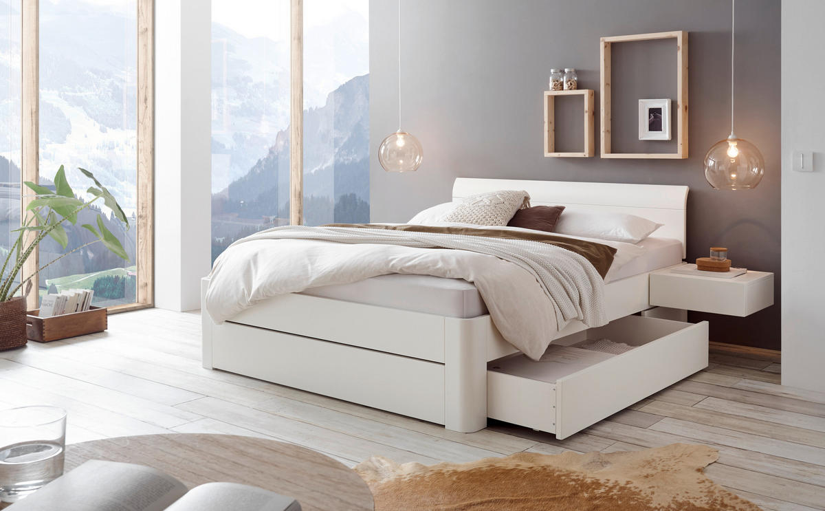 STAURAUMBETT 160/200 cm  in Weiß  - Weiß, Design, Holz (160/200cm) - Hasena