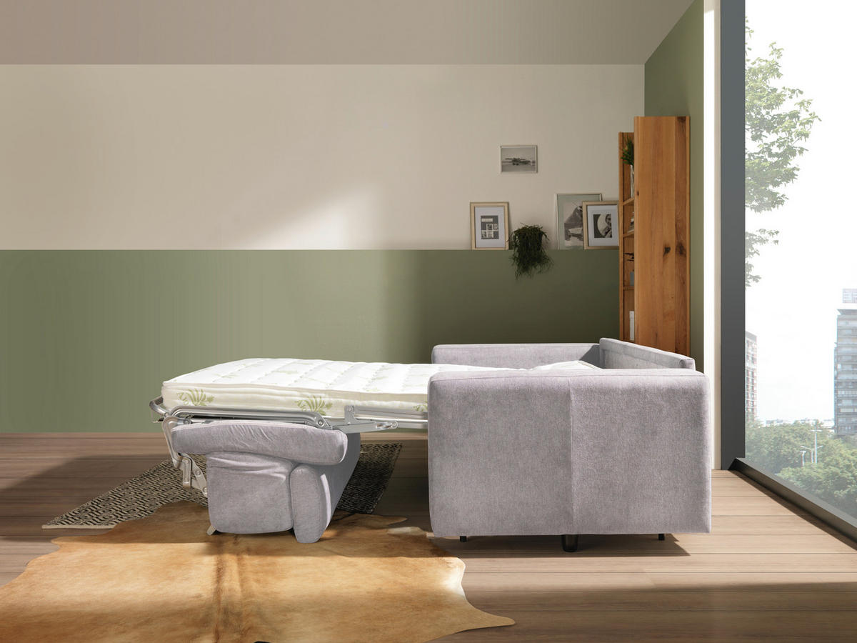 ROZKLÁDACÍ POHOVKA S MATRACÍ, textil, kašmírová - černá/kašmírová, Konvenční, textil/plast (206/83-100/100cm) - Novel