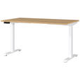 SCHREIBTISCH 140/80/72-118 cm  in Braun, Weiß, Eichefarben  - Eichefarben/Braun, MODERN, Holzwerkstoff/Metall (140/80/72-118cm) - Novel