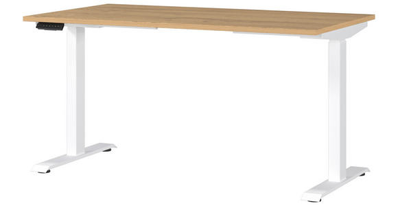 SCHREIBTISCH höhenverstellbar - Eichefarben/Braun, MODERN, Holzwerkstoff/Metall (140/80/72-118cm) - Novel
