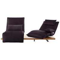 2-SITZER-SOFA Echtleder Violett  - Eichefarben/Violett, Natur, Leder/Holz (240/63/115cm) - Koinor