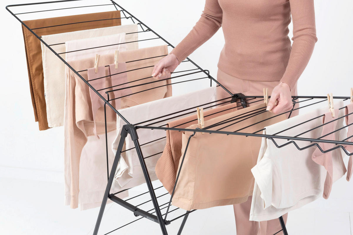 STANDTROCKNER  - Schwarz, Basics, Metall (59.2/98.4/5cm) - Brabantia