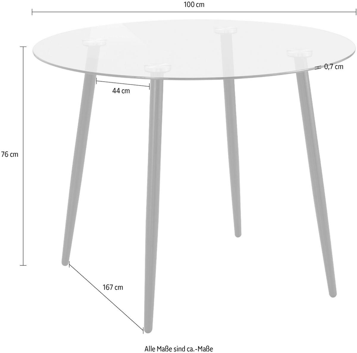 ESSTISCH in Metall, Glas  - Transparent/Schwarz, Design, Glas/Metall (100/75/100cm) - MID.YOU