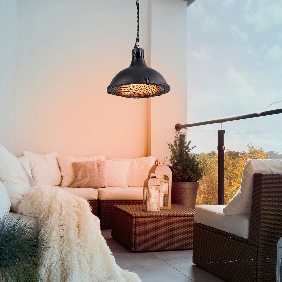 ZUNANJI GRELNIK  Glow      43/36 cm       - črna, Basics, kovina (43/36cm)