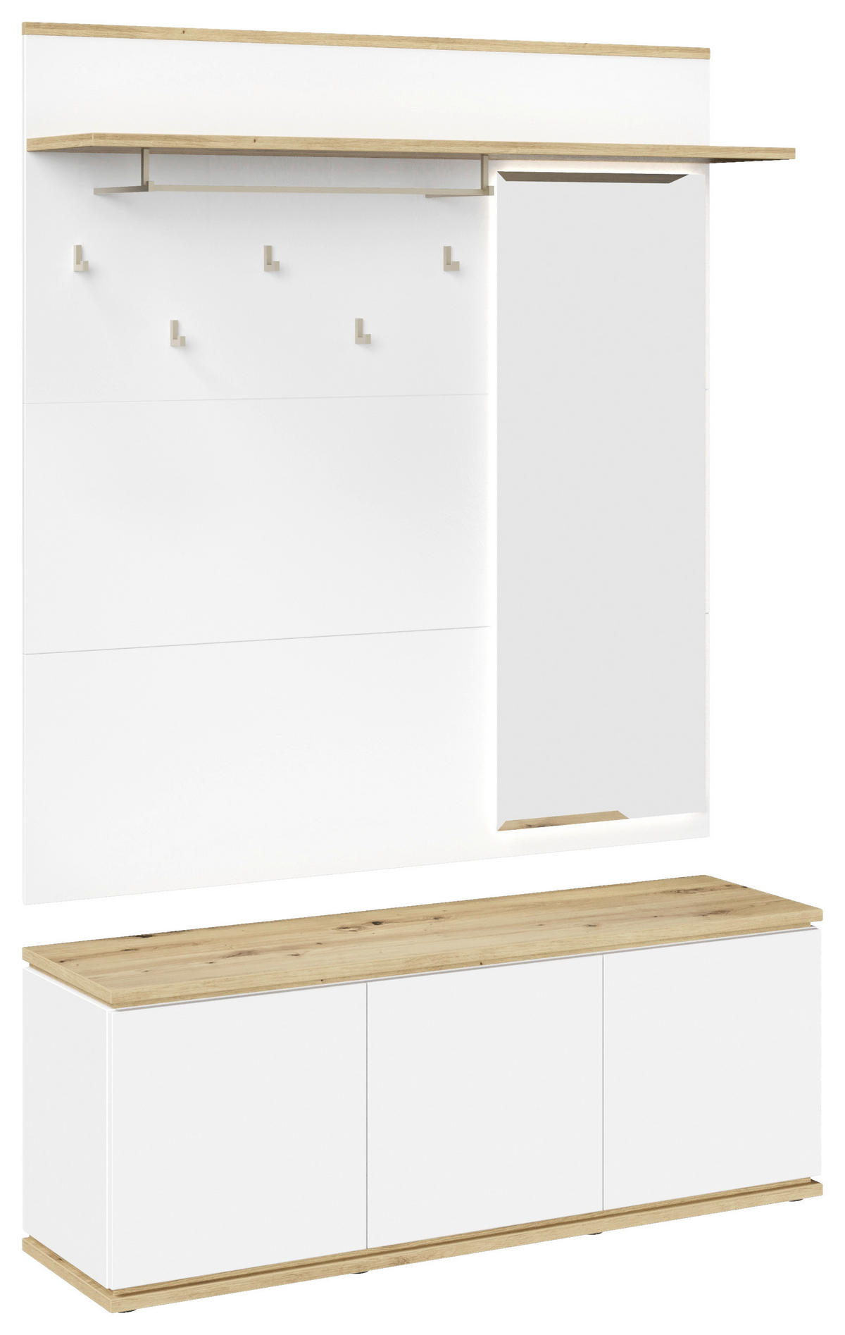 GARDEROBE  in 137,2/200/38 cm  - Weiß/Eiche Artisan, KONVENTIONELL, Holzwerkstoff (137,2/200/38cm) - Xora