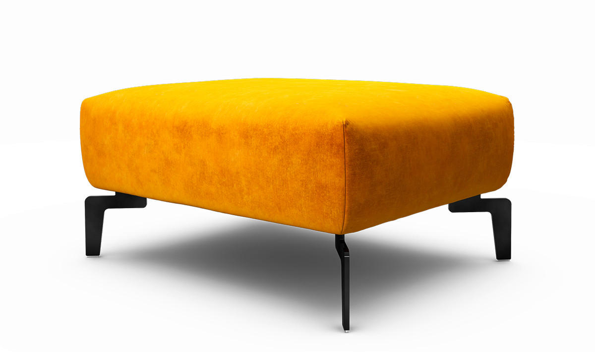 HOCKER Samt Gelb  - Gelb/Schwarz, Design, Textil/Metall (90/70/46cm) - SENSOO