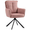 ARMLEHNSTUHL  Stoffauswahl, Sitzfläche 180° drehbar Cord  - Schwarz/Rosa, Design, Textil/Metall (62/95/67cm) - Novel