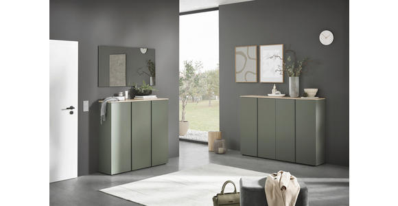 SCHUHSCHRANK 158,2/113,2/34 cm  - Eichefarben/Schwarz, Design, Holzwerkstoff/Kunststoff (158,2/113,2/34cm) - Voleo