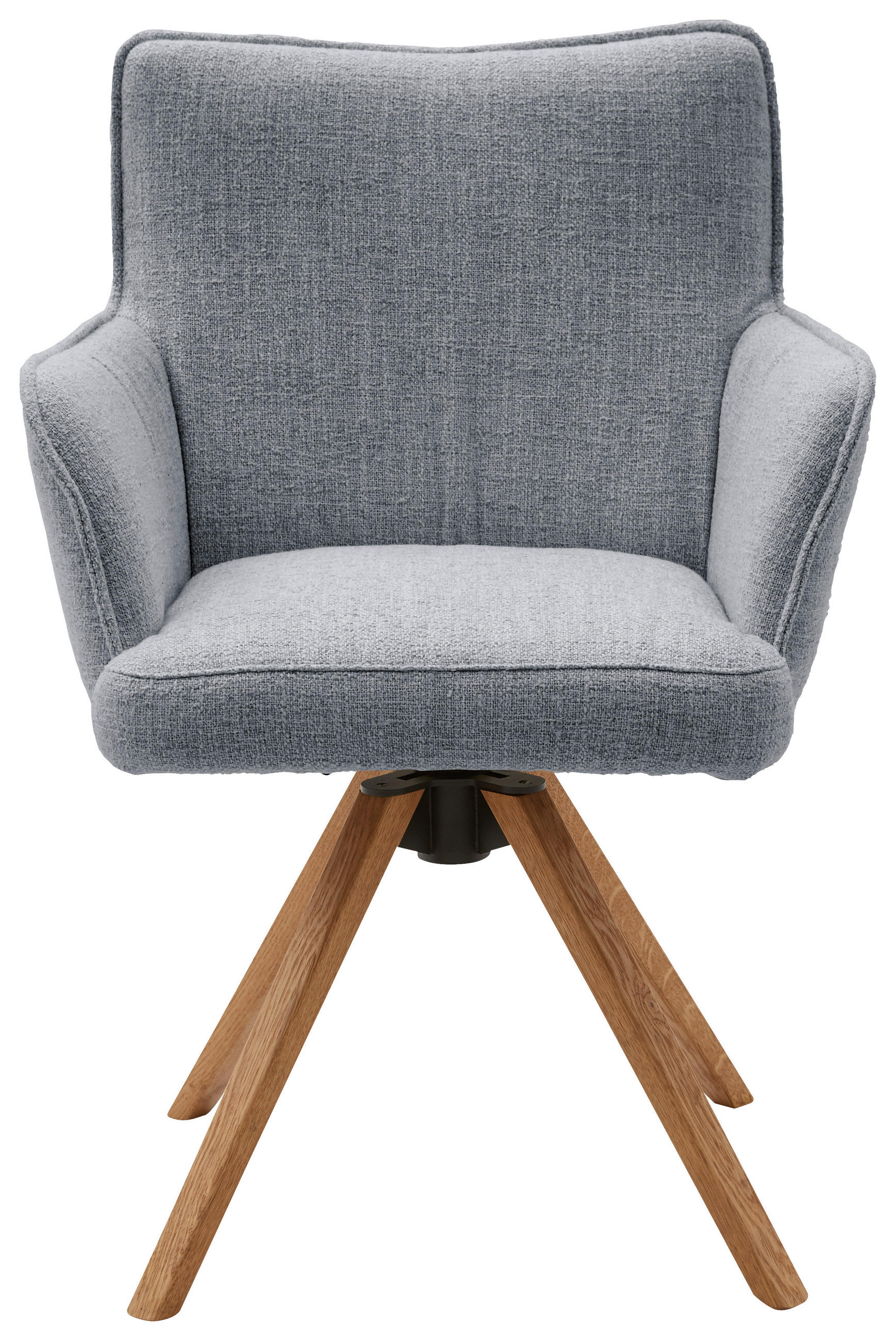 ARMLEHNSTUHL  in Flachgewebe  - Eichefarben/Grau, Design, Holz/Textil (63/88/65cm) - Valnatura