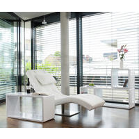 RELAXLIEGE in Lederlook Weiß  - Silberfarben/Weiß, MODERN, Textil/Metall (60/82/170cm) - Livetastic