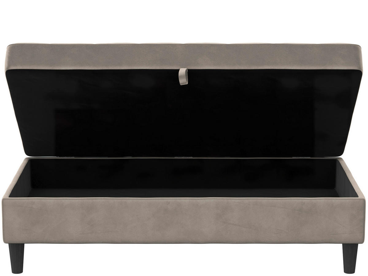 HOCKER in Textil Taupe  - Taupe/Schwarz, Basics, Kunststoff/Textil (130/43/69cm) - Livetastic