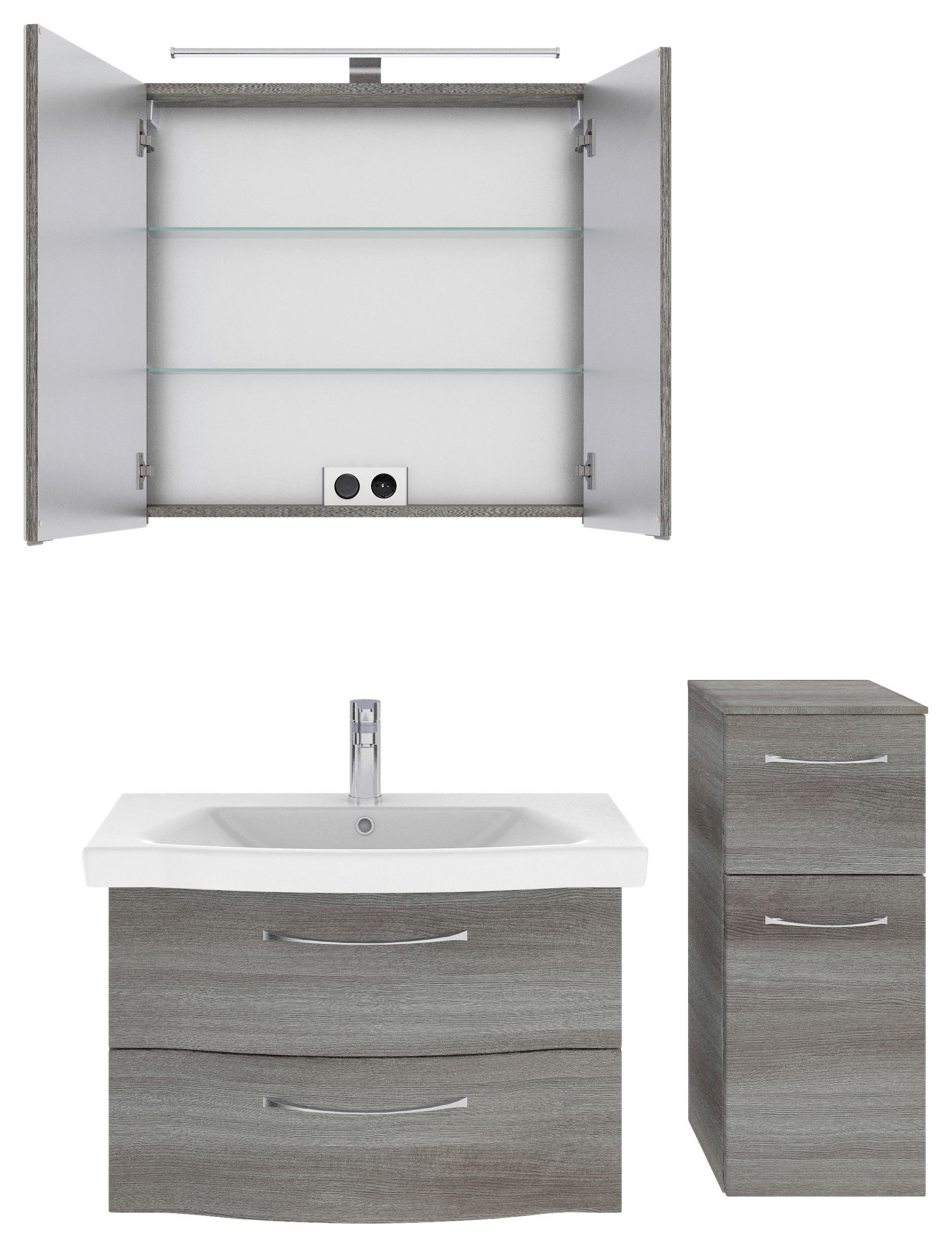 Thumbnail - Pelipal Badezimmer 6005, Graphit, Metall, 4-teilig, 3 Fächer, insgesamt: 3 Schublade(n),2 Schublade(n) Schubladen, 112 c...