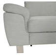 ECKSOFA inkl. Funktionen in Cord Grau  - Silberfarben/Grau, Design, Textil/Metall (167/250cm) - Xora