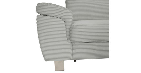 ECKSOFA in Cord Grau  - Silberfarben/Grau, Design, Textil/Metall (167/250cm) - Xora