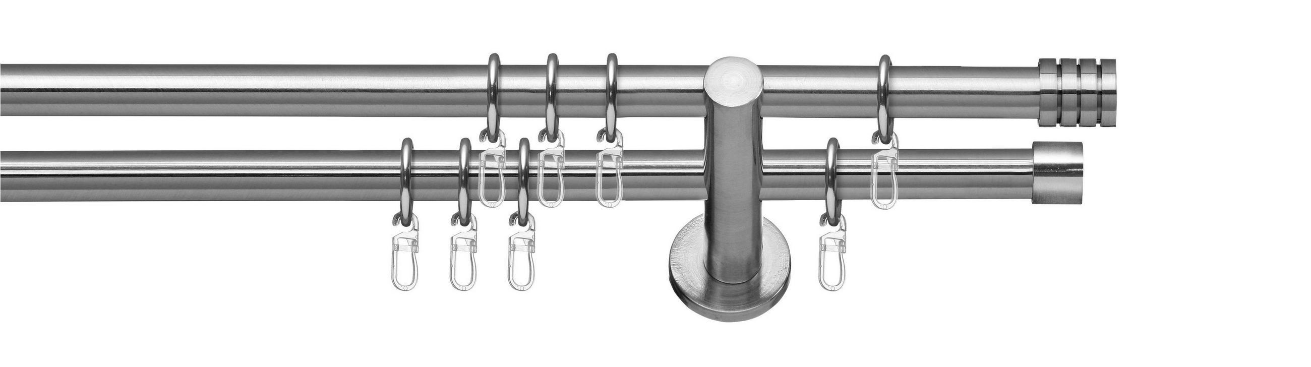 Rundstangengarnitur 2-Lfg Vera Edelstahlfarben L: 200 cm