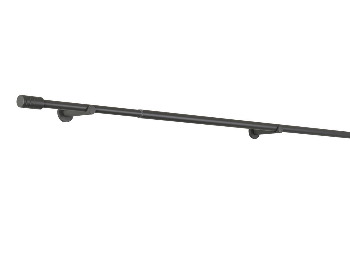 VORHANGSTANGENSET 120 cm  - Dunkelgrau, Basics, Metall (120cm)