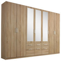 DREHTÜRENSCHRANK Sonoma Eiche 7  - Alufarben/Sonoma Eiche, Basics, Holzwerkstoff/Kunststoff (315/229/54cm) - Xora