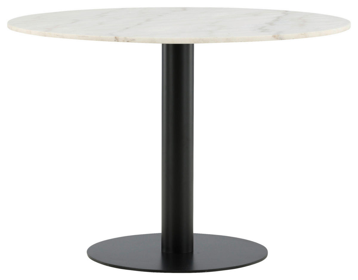 MATBORD i metall, sten 106/106/75 cm   - vit/svart, Design, metall/sten (106/106/75cm) - Livetastic