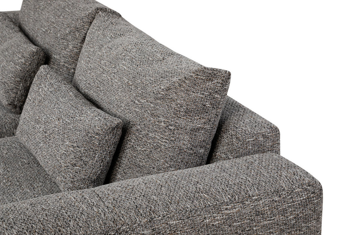 BIGSOFA in Flachgewebe Fango  - Fango/Schwarz, Design, Textil/Metall (294/87/122cm) - Designwerk