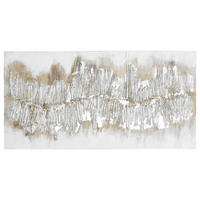 ÖLGEMÄLDE Abstraktes, Strukturen 120/60 cm  - Silberfarben, Design, Holz/Textil (120/60cm) - Monee
