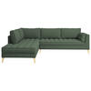 ECKSOFA in Bouclé Dunkelgrün  - Dunkelgrün/Naturfarben, Design, Holzwerkstoff/Textil (204/310cm) - MID.YOU