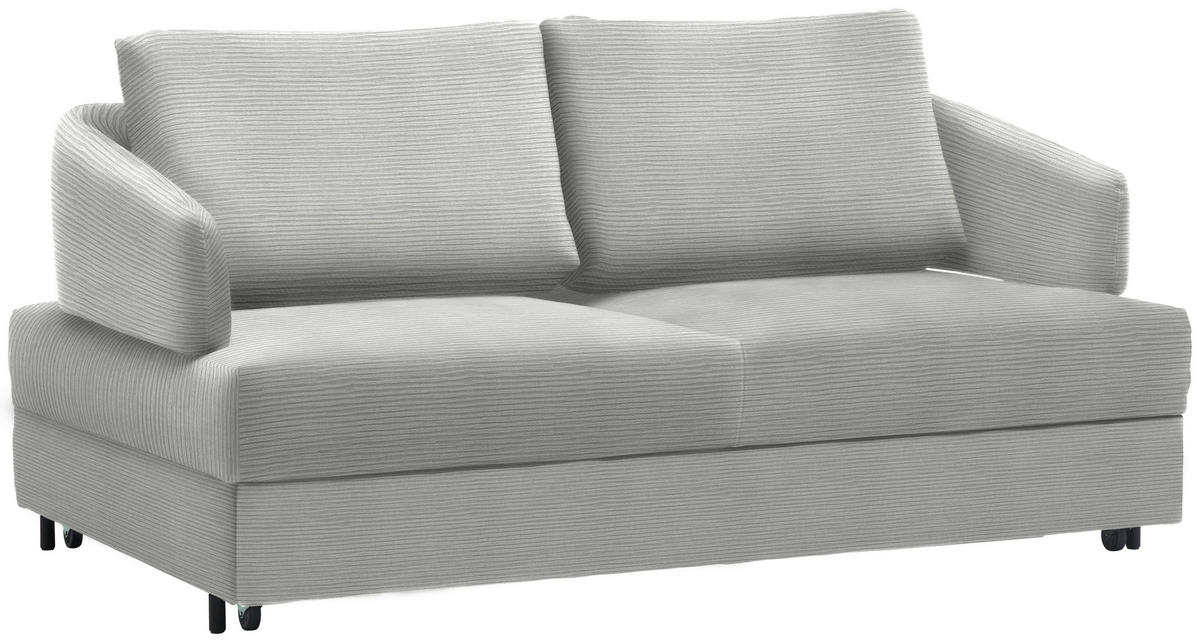 SCHLAFSOFA in Textil Silberfarben  - Silberfarben/Schwarz, Design, Textil/Metall (172/76-89/112-120cm) - Bali