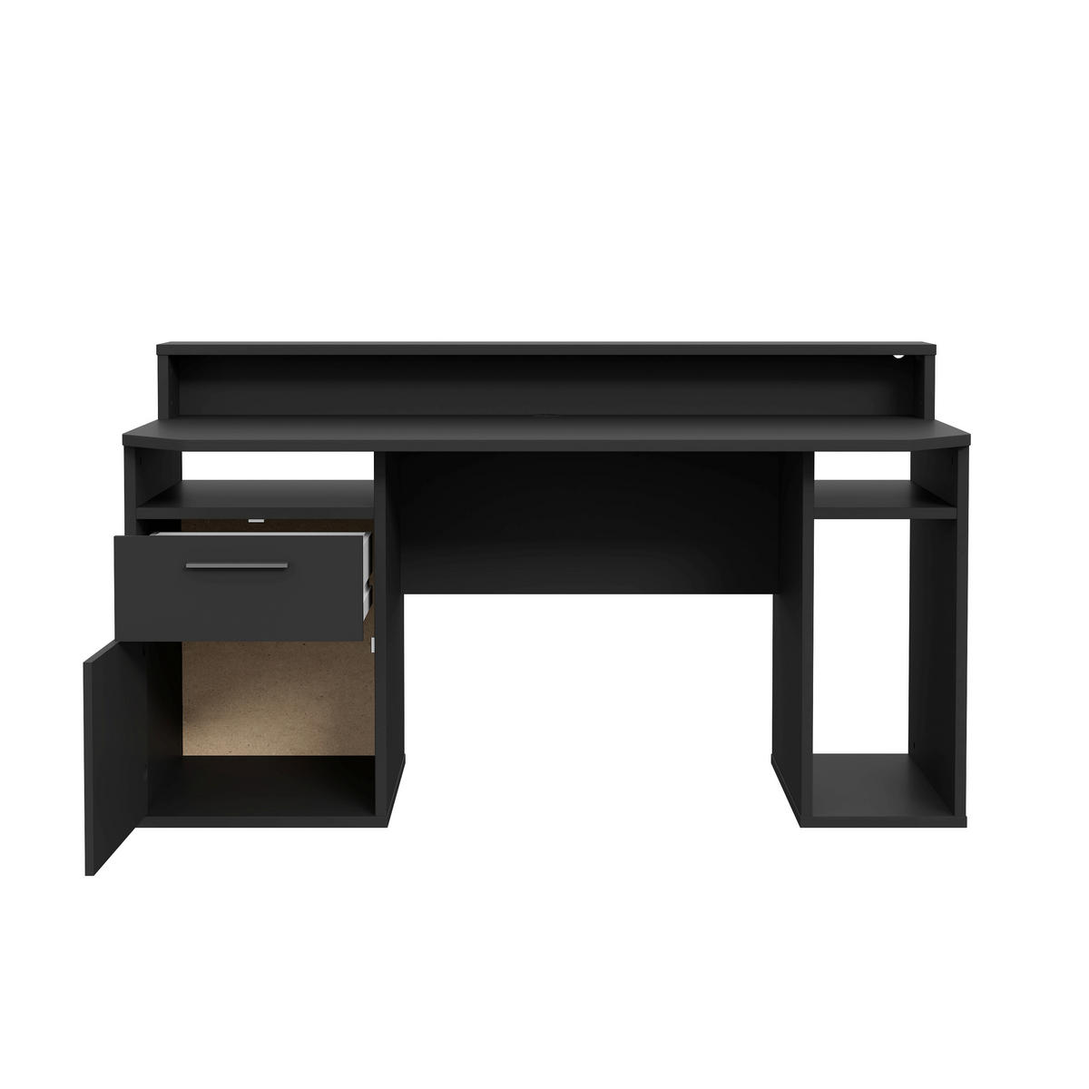 GAMINGTISCH 160/72/91 cm  in Schwarz  - Schwarz, MODERN, Holzwerkstoff/Kunststoff (160/72/91cm) - MID.YOU