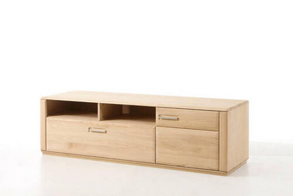 MEDIABÄNK i faner, delar i massivt trä ek ekfärgad  - ekfärgad, Design, metall/trämaterial (179/50/51cm) - Livetastic