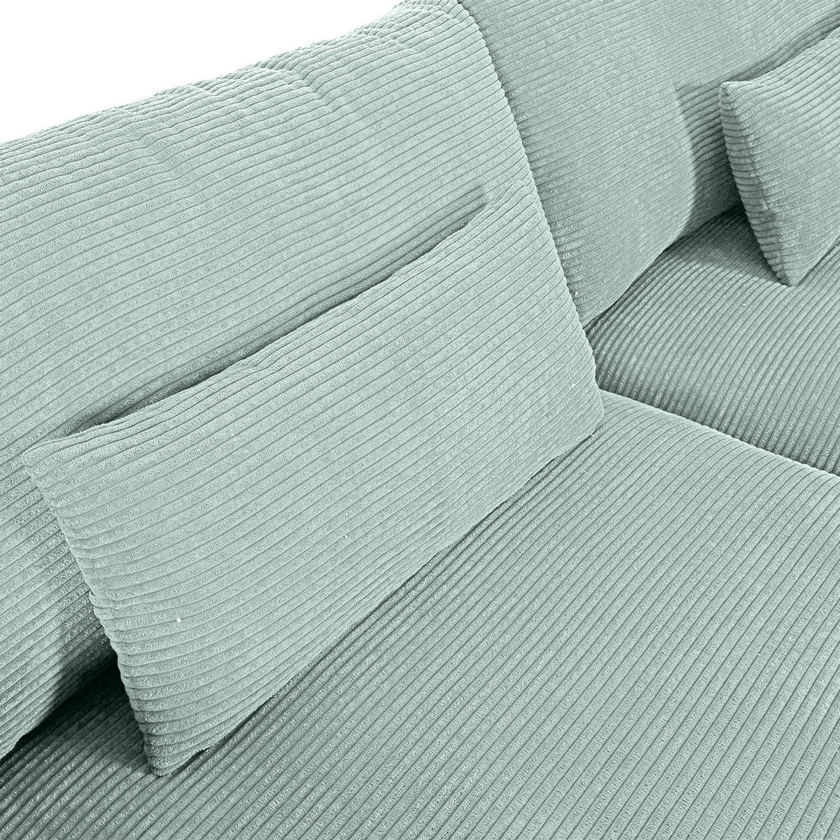 NAGY KANAPÉ textil mentazöld  - fekete/mentazöld, Konventionell, műanyag/textil (260/66/115cm) - MID.YOU