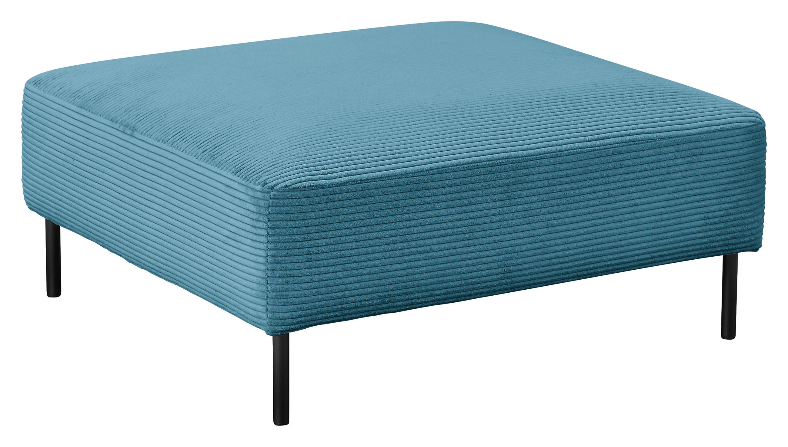 HOCKER in Textil Petrol  - Petrol/Schwarz, Design, Textil/Metall (100/41/100cm) - Johann Jakob