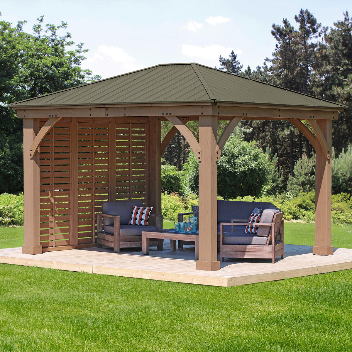 PAVILLON-SEITENTEIL 322,6/226,7/7,6 cm  - Naturfarben, Basics, Holz (322,6/226,7/7,6cm) - Ambia Garden